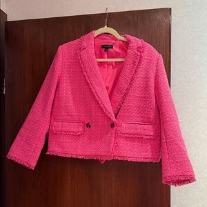 Ann Taylor Vibrant Pink Tweed Blazer